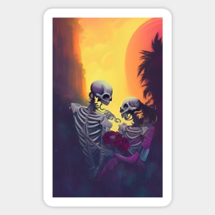 Skeleton Til Death Do Us Part Marriage Sticker